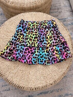 Dona Jo Pastel Colored Animal Print Tennis Court Skirt 14.5" Long , Size 1/S